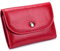 AprinCtempsD Porte-Monnaie Petit en Cuir Véritable Porte-Cartes de Visite Portefeuille Mini Porte-Cartes Zippé Zip pour Femme Fille (Rouge)