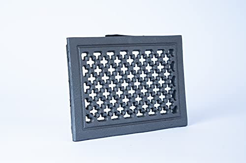 Euro Sezam - rejilla de ventilación de hierro fundido - 210 mm x 145 mm - pintura resistente al calor - color grafito