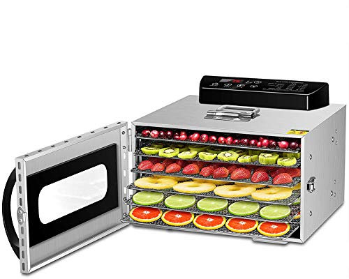 Mini déshydrateur électrique Professionnel, avec séchoir à Fruits à 6 Plateaux, avec déshydrateur à Affichage numérique, pour Fruits, légumes, viandes