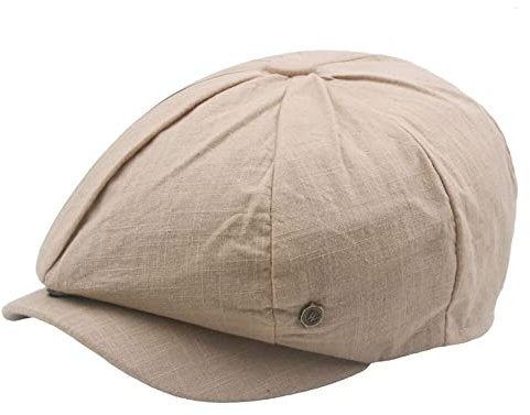 Ruicheng Schiebermütze Herren Vintage Stil Leinen Malerhut Baskenmützen Mode Ballonmütze für Damen (Khaki)