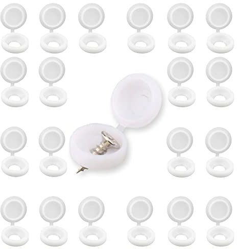 50 Pcs Plastic Screw Caps, Plastic Caps for Screws, Screw Covers White for Concealing Heads