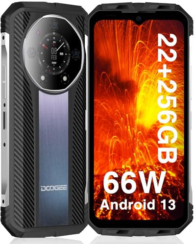 DOOGEE S110 Rugged Smartphone, 22GB + 256GB/2TB, Helio G99 4G Android 13 Rugged Phone, 10800mAh Battery, 6.6” FHD+ 120Hz Screen, IP68 Waterproof Phone, 50MP Triple Camera, Fingerprint/Face ID/NFC