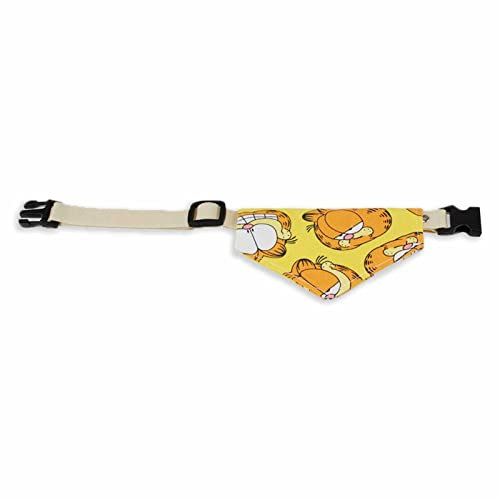 Monkimau Hundehalstuch für mittelgroße Hunde - Halsband aus Nylon mit Klickverschluss und Halstuch für Hunde aus Baumwolle mit witziger Katze