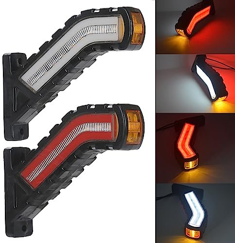 DoeDoefong 2 X Feu de Gabarit Latéral à Led, Lampe de Dégagement de Contour de Feu de Gabarit Latéral Universel à Led 12 / 24V, Universel pour Voiture Suv Van Lorry Rvs Bus Bateau Remorque Led Camion