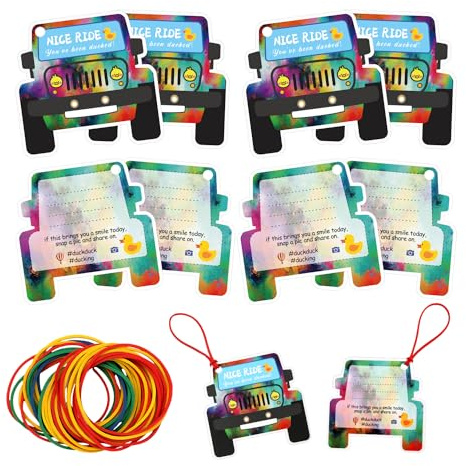 lasuroa 60st Cruising Kaczka Karta, Kleine Duck Tags mit Loch und Gummiband Autoform Cruising Duck Tags Duck Tags Cruising Kaczka Tagi
