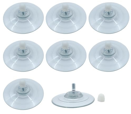 ONEBO 8 Stück Saugnapf mit M8 Gewinde,PVC Kunststoff Saugnapf Pads,Saugnapf schraubbar,Saugnoppen,für den Einsatz in Bad, Küche oder Auto(18 * 85mm)