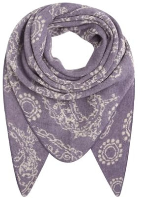 FASHION YOU WANT XXL Schal flauschig schal-tuch damen dicker dreieckstuch groß Wolle PAISLEY Farben kuschelig (lila)