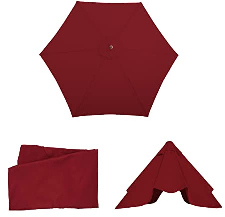 Mendler Ersatz-Bezug für Sonnenschirm Florida-AM Ø 3m - Bordeaux | Sonnenschirmbezug Ersatzbezug, Polyester, 6 Streben