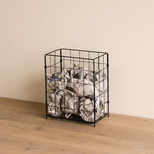 MyWire® Wäschekorb aus Metall - LECH - Mülleimer aus Metall Gitterkorb Abfallkorb (Graphitschwarz) 20 Liter