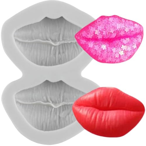 MINFEIDMS Lips Fondant Silicone Moulds for Sugar Cake Decorating Cupcake Topper Gum Paste Polymer Clay
