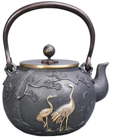 QUSYZD Tetera de Hierro Fundido, infusor de té Retro de Hierro Fundido, pequeña Tetera Hecha a Mano, Tetera té de Hojas Sueltas, Accesorios de té, Tetera,，
