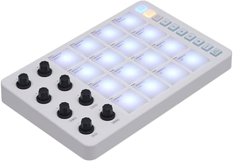 USB-MIDI-Keyboard-Controller mit 16 RGB-Pads mit Hintergrundbeleuchtung, 8 Zuweisbaren Reglern, Kabelloser Bluetooth-MIDI-Controller für für OS X für Android, für die