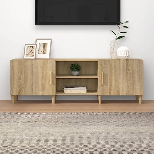 Hovothy TV-Bänke & Lowboards TV-Schrank TV Board Fernsehtisch TV Sideboard 150x30x50 cm Sonoma-Eiche
