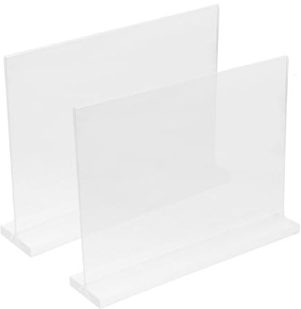 COOPHYA 2stücke Freistehender Acryl-displayständer Acryl-etikettenständer Schilderhalter Mit Sockel Desktop-preisständer Restaurant-menühalter Für Veranstaltungen Und Feierlichkeiten