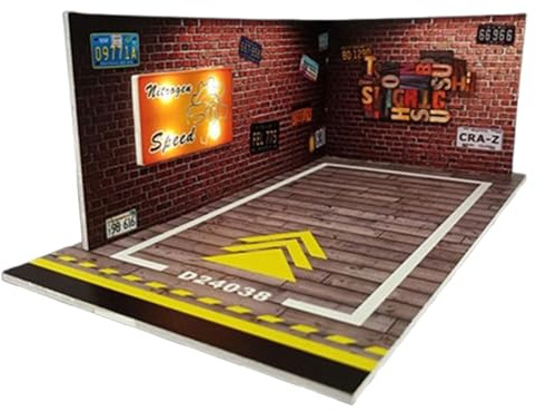 Parkeringsgarage Scenmodell,Parkeringsgarage Scenmodell LED-belysta | Parkeringsplats modell för Bilmodell Samlarföremål FörvaringScen ParkeringSpace Display Diorama