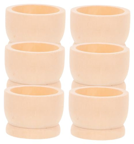 Ciieeo Conjunto De 6 Hueveras De Madera Soporte Individual para Pascua Decoración De Mesa y Almacenamiento