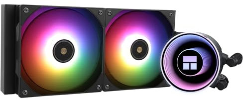 TR-Frozen Notte 240 Black ARGB V2 PU Liquid Cooler, 240 CPU Cooling Specifications with 2 PWM CPU Fans, for AM4 /AM5,Intel lga 115x/1200/2011/1851/1700, High-performance Heat Sink