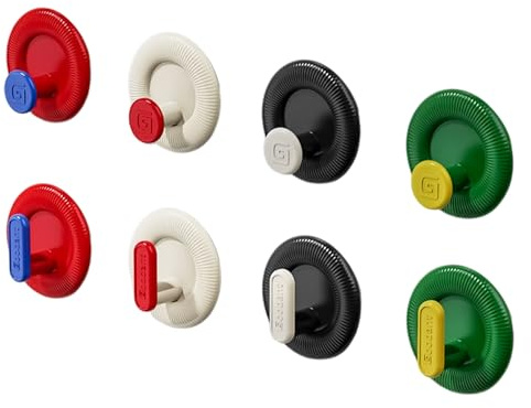 Colexy Wall Hooks, Pack of 8 Children's Clothes Hooks, Self-Adhesive Round, Children's Single Wall Hooks, Self-Adhesive Hooks, for Wall, Door, Kitchen