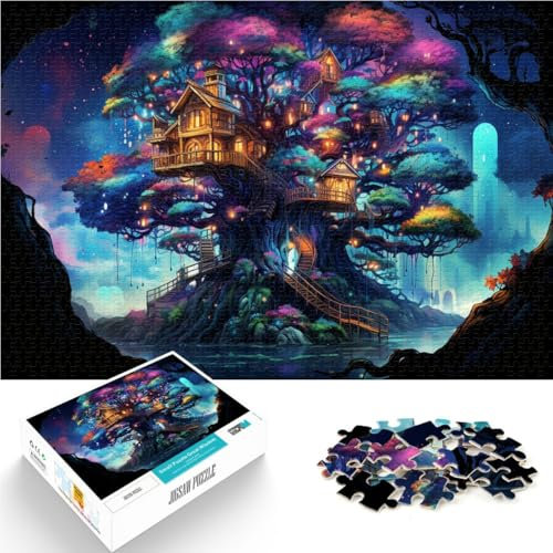 Puzzles 1000 pièces Adultes, Jeu de cabane dans Les Arbres, Chaque pièce est Unique - Jeu Familial Stimulant et Amusant 10,27 po x 14,96 po Adolescents de 14 Ans et Plus