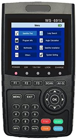 DIKAMAN Rilevatore satellitare, WS-6916 HD DVB-S/S2 FTA Satellite Finder con compatibilità MPEG-2/MPEG-4 per la Regolazione dell'antenna satellitare