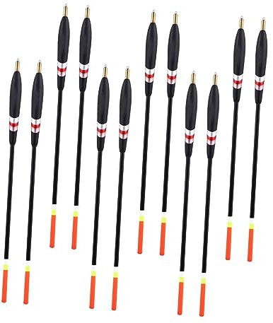 BESPORTBLE 12pcs Fishing Bobbers Wood Fishing Floats High Buoyancy Thick Tail Visible Bobber Tool for Sea and Long-distance Casting
