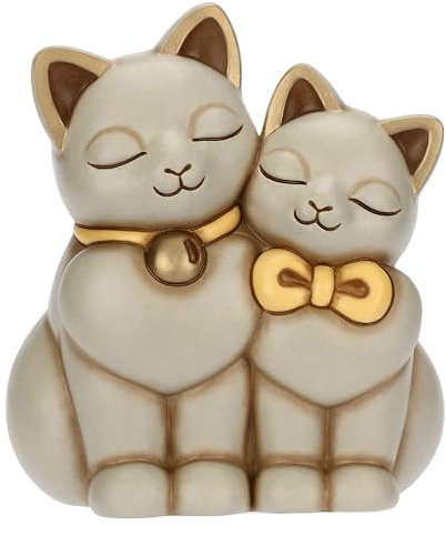 THUN Coppia di Gatti Innamorati, Ceramica, Collezione Altro novità 2025, 13,7 x 10,4 x 15,7 cm