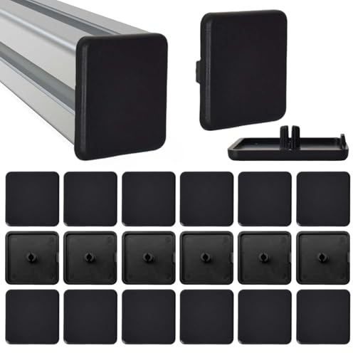 4040 Endkappe Aluprofil, 40x40mm, Abdeckkappen Alu profile Kunststoff Schutzkappen - Kunststoff - Aluprofil Zubehör Vierkantrohr Endkappen (20 Stück, Schwarz)