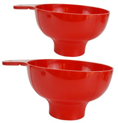 VALICLUD Entonnoir à Large Ouverture Rouge en Pp Réutilisable, Lot de 2 Pièces, Facile à Suspendre, pour Huiles et Liquides Alimentaires