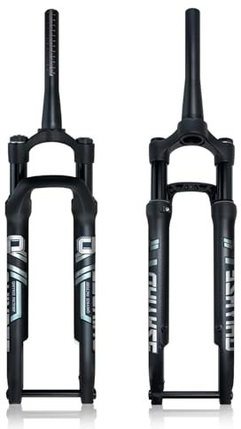 QHIYRZE Fourche Suspension Vélo De Route 700C Off-Road XC Gravel Fourche À Air Course 60mm Frein À Disque Plat Axe Passant 100x12mm Fourche Avant Verrouillage Manuel Noir Mat