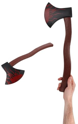 Bloodied Axe Halloween Costume Accessory (49cm) – Fake Weapon Prop for Fancy Dress, Haunted Houses, Horror Décor, Cosplay & Spooky Party Decorations