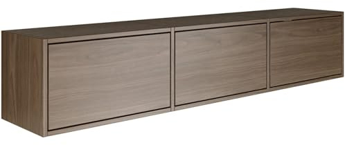 Selsey TV Lowboard - Colour Wisconsin Walnut Modern TV Chest of Drawers 150 x 30 x 30 cm (W x D x H) TV Base Cabinet for Living Room Cabinet with Flaps Push to Open Lowboard Hanging TV Cabinet Wall