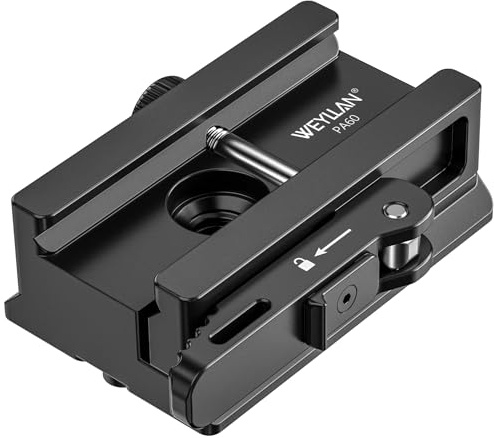 WEYLLAN PA60 Arca to Picatinny Adapter Mount with Lever Release, All Metal CNC Picatinny Rail Clamp with Arca Swiss Standard Dovetail and QD Sling Mounting Hole, Compatible with Tripod Ball Head
