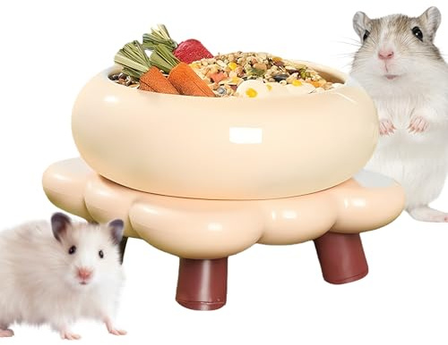 Futternapf für Hamster – Rutschfester, bissfester Futterbehälter für Haustiere | Keramik-Kleintiernapf für Sandbad, Anti-Rutsch-Napf für Rennmäuse, Mäuse, Degus, Frettchen, Eichhörnchen, Chinchillas