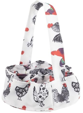 SHINEOFI Cestino di Raccolta Uova 7 Tasche Contenitore Leggero per Galline Anatre e Altri Volatili Sacchetto Porta Uova da Fattoria per Uso Domestico e Giardino