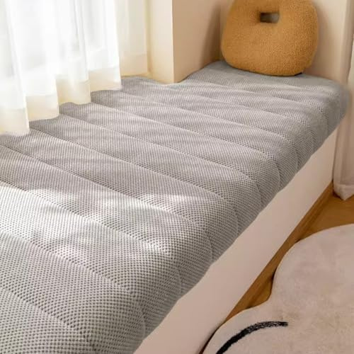 WLXFF Cord Sitzkissen Bank Für Innen Fensterbank Window, 5CM Dicke Bankauflage, rutschfest bankkissen, sitzpolster Bank Für Bänke, Sitzbank Kissen Eckbank Auflage,Light Gray,80x35cm
