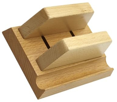 Tsophreniq Space Saving Vertical Dock Natural Wood Base for Full Functional Port Access & Stable Beech Walnuts Computer Base