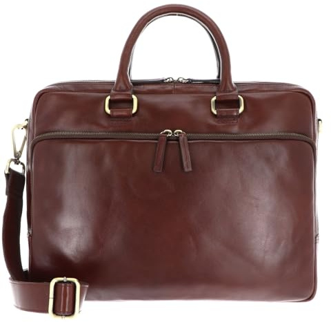 Leonhard Heyden Leder Businesstasche Laptoptasche mit Laptopfach Cambridge RV-Aktenmappe 2 Fächer 5261 Rotbraun dunkelbraun