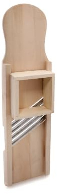 Bütic Holz Krauthobel Gemüsehobel Raspel FSC + optional Krautstampfer, Größe:Buche 94x24cm - 4 Messer