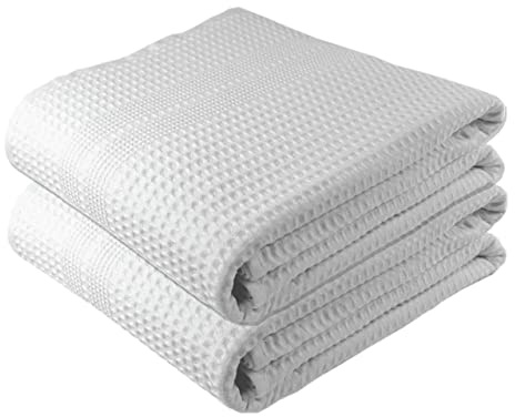 GILDEN TREE Waffle Bath Sheet Large Bath Towels Quick Dry Thin Body Towels, 40x80 Oversized Bath Towels for Adults, 2 Pack Bath Sheet Set, Classic Style (White)