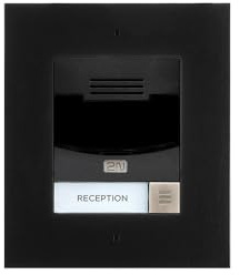 2N IP Solo Flush Black, Netzwerk T?rstation, 1 Ruf Taste, Basiseinheit, Kamera, IK08, IP54, schwarz, Unterputz