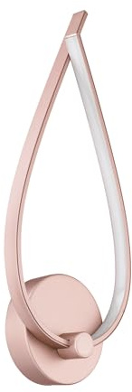 Eglo LED aplique de pared Palozza, lámpara de pared de una luz, foco de pared interior de aluminio y plástico, lámpara para salón, lámpara de pasillo en oro rosa y blanco
