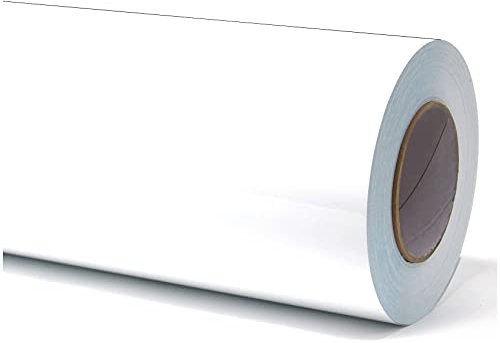 Finest Folia (6€/m² Plotterfolie Möbelfolie glänzend Glanz Klebefolie Küchenfolie selbstklebende PVC Folie 63cm Medienbreite (010 Weiß, 10 Meter)