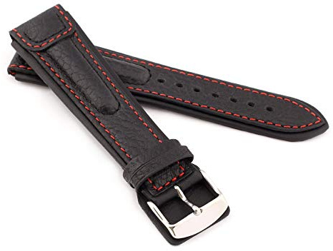 RIOS 1931 Herren Uhrenarmband Büffelleder Modell Advantage 20 mm Schwarz