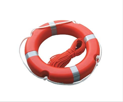 Clickson Kit Bouée Bateau Annulaire Homologué, Bouée de Sauvetage + Cimaise Flottante Réglable de 30 m