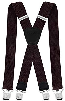 Decalen Hosenträger für Herren die Stärksten Hosenträger auf dem Markt Breite 4 cm mit 4 Metallclips Lange Einheitsgröße Verstellbare und Elastische X-Form für Alle Männer (Braun)