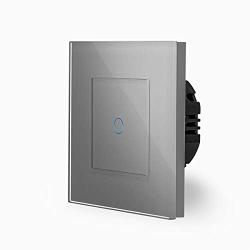 Touch Taster Schalter Treppenhaustaster Beleuchtet 230V Glas Grau von Luxus-Time