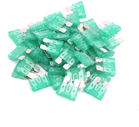 Ruilogod 50 PCS 30A Fusible de la hoja verde del metal para la motocicleta del automóvil