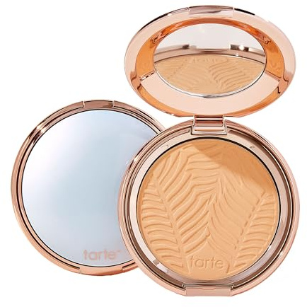 tarte Amazonian clay blurring powder foundation – Buildable Light-to-Medium Coverage, Natural Matte Longwear Finish, Blurs look of Pores, Vegan & Cruelty-Free, full size, 20N light neutral