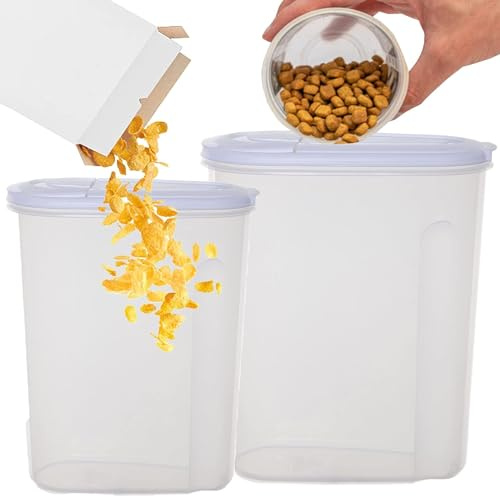 STORM TRADING GROUP Airtight Kitchen Cereal Storage Containers Dry Food Containers 3L or 5L with Air Tight Lid Ideal for Rice, Pasta & Dry Foods (5 Litres - 3 Containers)