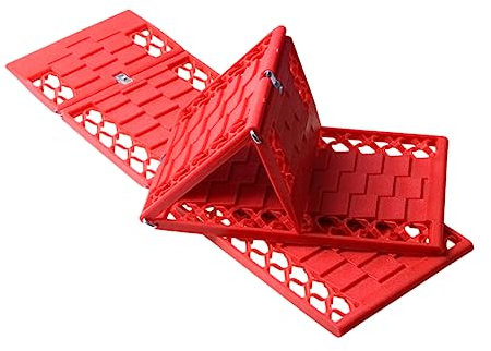 Holibanna Faltbare Anti-rutsch Platte Auto Schneetafel Reifen Traktionshilfe Für Schnee Schlamm Sand SUV Geländewagen Allwetter Geeignet Rot
